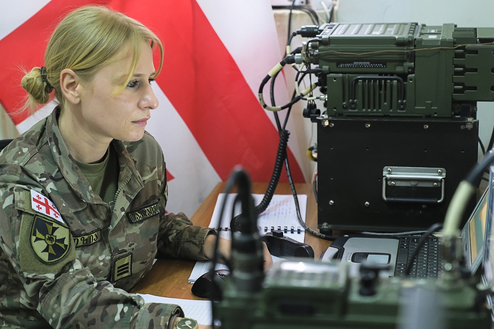 Corporal, a radio operator Elene Gorozia. Photo: Ministry of Defence of Georgia