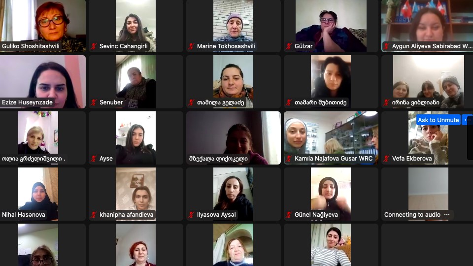 Women entrepreneurs participating in a regional online conference on marketing. Photo: UN Women 