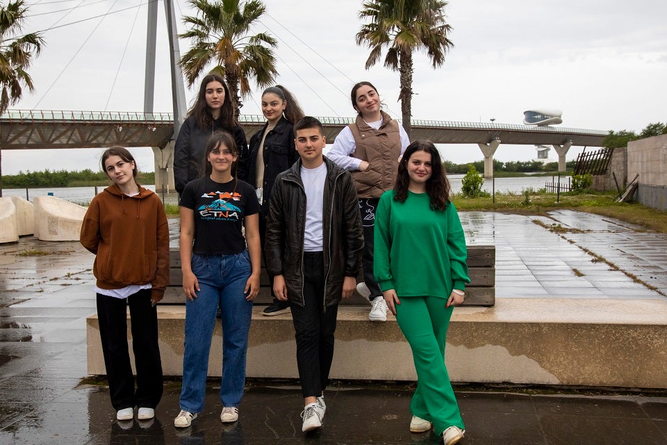 The team of young volunters in Anaklia. Photo: UN Women/Leli Blagonravova