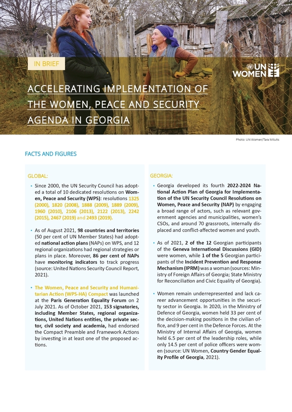 Accelerating Implementation of the Women, Peace and Security Agenda in Georgia - cover