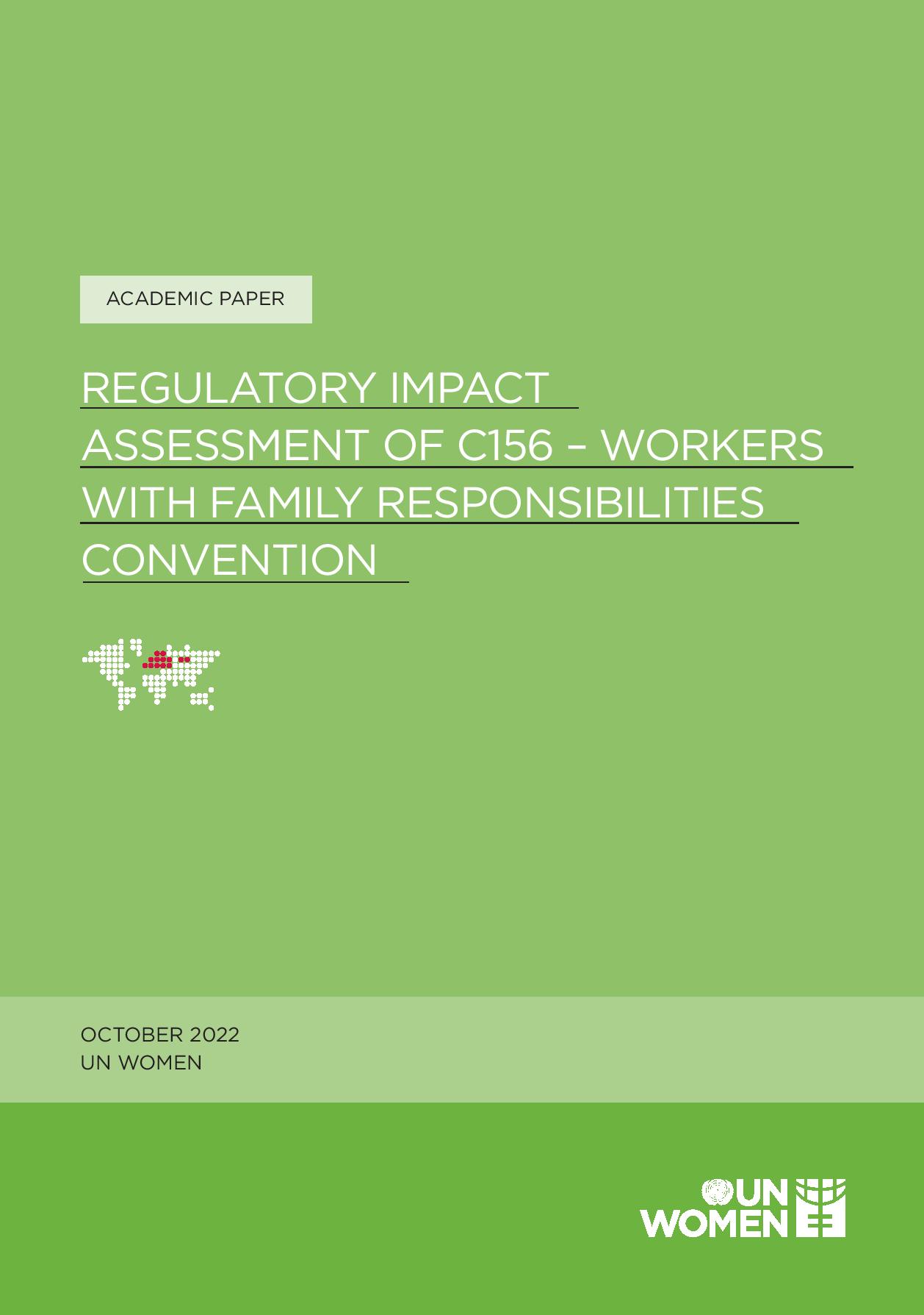 Regulatory impact assessment of ILO C156 - workers with family responsibilities convention - cover