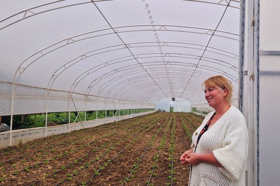 Naira Bolkvadze welcomes guests in her greenhouse. Photo: RDA