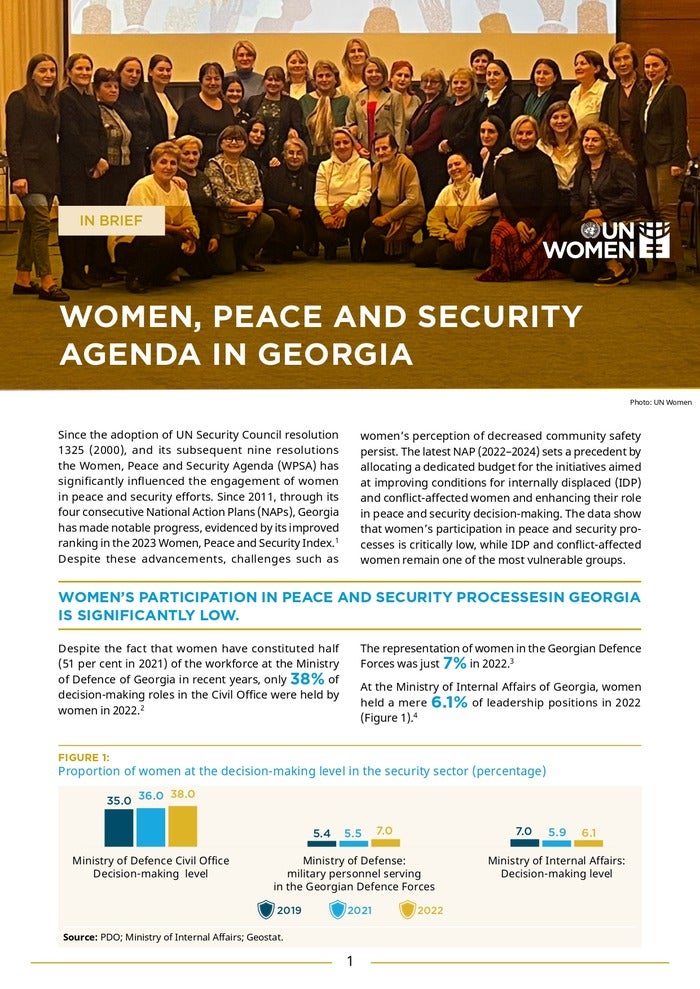 Women, Peace and Security Agenda in Georgia - cover