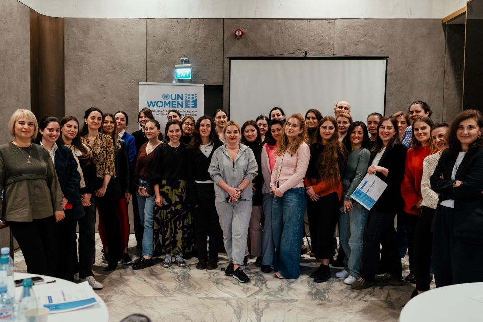 Group photo of the participants of the certificate programme on the prevention of the sexual harassment at the workplace. Photo: UN Women/Tako Robakidze