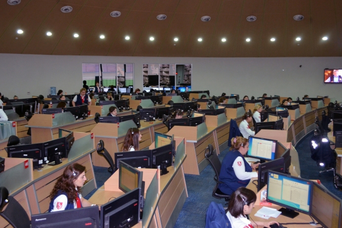Emergency and Operative Response Center 112 operators during working process