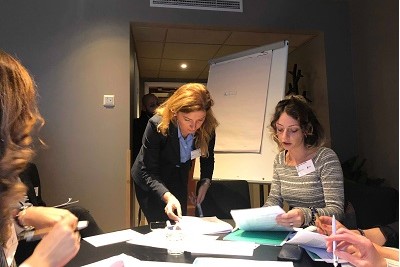Participants of the training working in groups