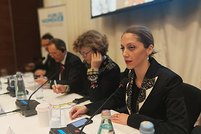 Sopho Japaridze, Assistant to the Prime Minister on Human Rights and Gender Equality Issues presented her opening remarks at the launch of the Project.  Photo: UN Women