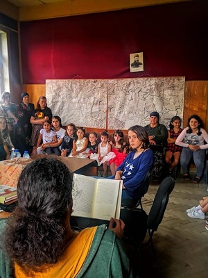 One of the authors of the collection of fairy tales “Once there was a girl”  Toresa Mossy meeting with children in Likhauri and Nasakirali villages in Guria region