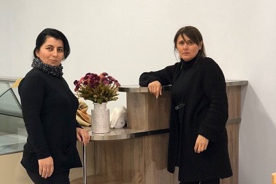 Mzia Jabishvili and Lela Seturi in Lela's cafe