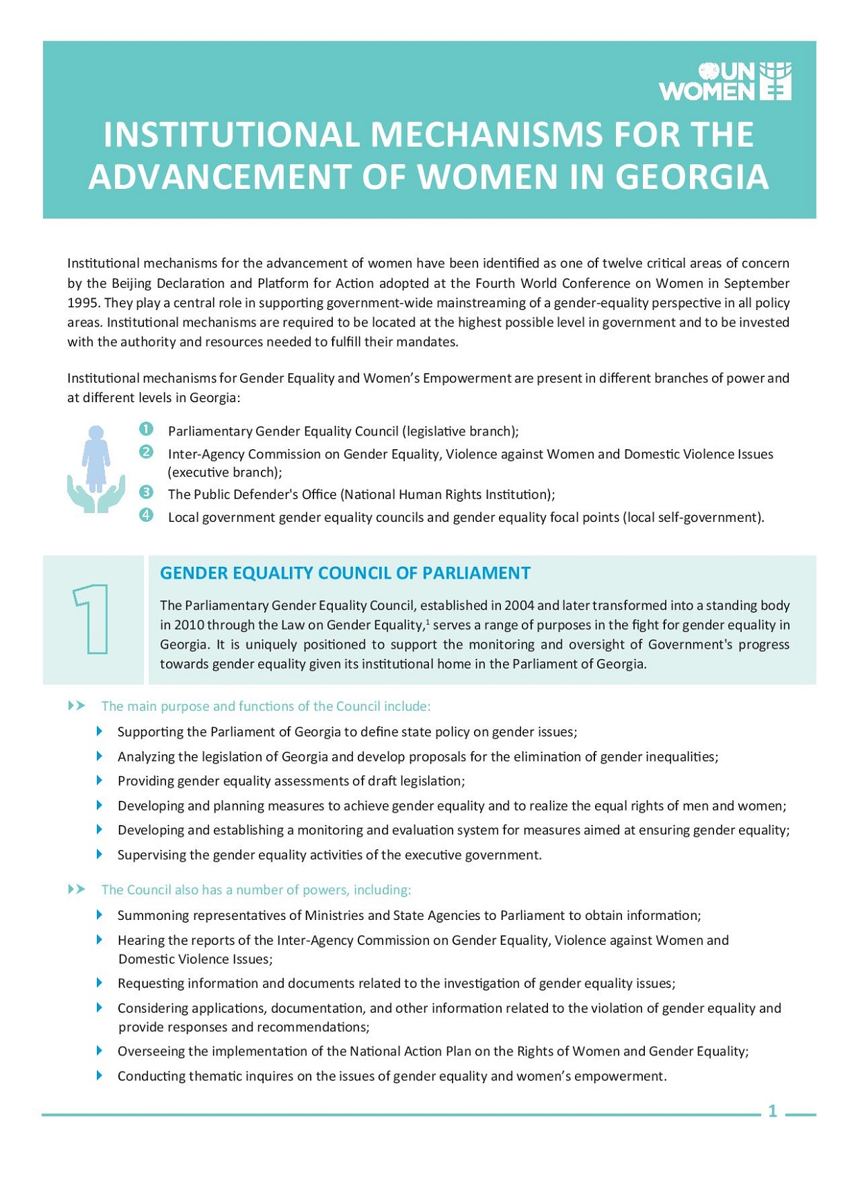 Institutional Mechanisms for the Advancement of Women in Georgia. Photo: UN Women