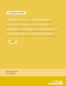 Gender Impact Assessment of vocational education support and self-employment support grant programmes cover
