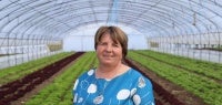 Khatuna Bolkvadze, a farmer from the village of Maradisi, in her greenhouse. Photo: Gvantsa Chagunava