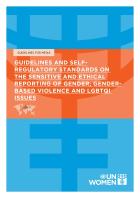 Guidelines and selfregulatory standards on the sensitive and ethical reporting of gender genderbased violence and LGBTQI issues - cover