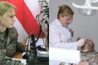მარცხნიდან მარჯვნივ: რადიოოპერატორი, კაპრალი ელენე გოროზია. სამხედრო ექიმი, მაიორი მაკა ყურფარაშვილი-საიმონსი. ფოტო: საქართველოს თავდაცვის სამინისტრო