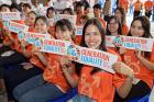 Students at Thammasat University in Thailand commit to  “Say ‘No’ To Sexual Harassment on Campus”. Photo: UN Women/Pornvit Visitoran