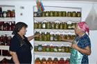 Meleika Alieva and  Solmaz Hasanova presenting their products. Photo: UNDP Azerbaijan