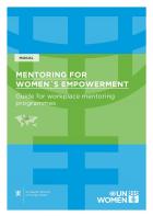 Mentoring for Women's Empowerment, Guide for workplace mentoring programmes